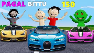 Pagal Bittu Sittu 150  Super Car Wala Cartoon  Gadi Wala Cartoon  Bittu Sittu Toons  Cartoon [upl. by Kahl]