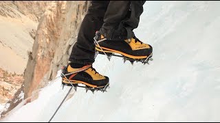 Ice Climbing 5 Wearing amp Adjusting Crampons  Climbing Tech Tips [upl. by Wynny666]