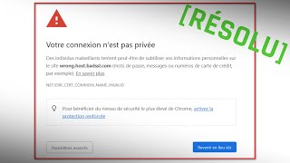 Votre connexion nest pas privée sur Google Chrome [upl. by Danaher]