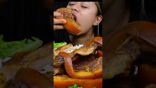 Extremely fatty delicious Pork mukbang mukbang eatingasmr food eatingsounds pork eating [upl. by Geis]