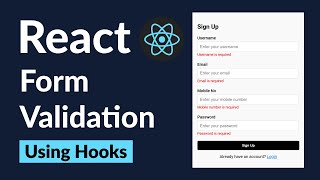 4 React JS form handling and validation using Hooks [upl. by Ellga]