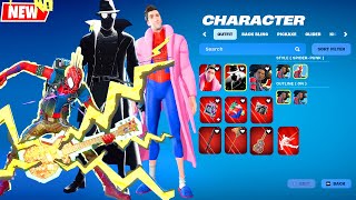 NEW SpiderVerse Skins Emotes All Cosmetics SpiderMan Noir SpiderPunk Peter B Parker [upl. by Asserrac969]