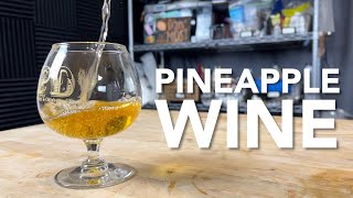 Making Pineapple Wine  One gallon simple recipe start to finish  with a tasting [upl. by Ahsemot]