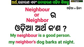 Neighbour Meaning in Odia  Word Meaning Practice in Odia with examples [upl. by Dalenna3]