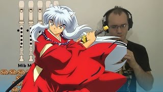 Inuyasha Opening para flauta dulce con notas notes Flute recorder blockflote [upl. by Eldwin]