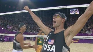 Mens Beach Volleyball Preliminary Round  USA v RSA  London 2012 Olympics [upl. by Nniw]