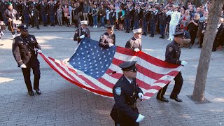 911 20th Anniversary Procession And Moment Of Silence Held At Moment North Tower Was Struck [upl. by Suckow845]