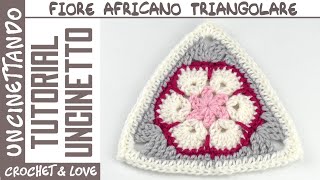 Ti mostro come fare il Triangolo con Fiore Africano allUncinetto [upl. by Leibrag128]