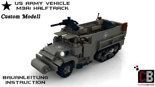 Custom WW2 WWII Halftrack US Army M3A1aus LEGO ® Steinen [upl. by Luba]