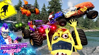 Monster Jam INSANE Racing Freestyle and High Speed Jumps 52  BeamNG Drive  Grave Digger [upl. by Ahsropal]