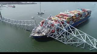 NTSB BRoll  Aerial Imagery of Francis Scott Key Bridge and Cargo Ship Dali [upl. by Even]