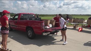 600 hurricane victims receive donations in Thibodaux [upl. by Eletnahs177]