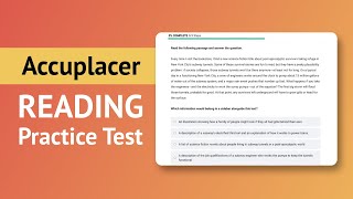 Accuplacer Reading Comprehension  Practice Test with Detailed Explanations [upl. by Tenney]