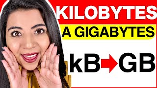 CONVERTIR de KILOBYTES a GIGABYTES EJEMPLOS y EXPLICACIÓN COMPLETA [upl. by Nnyltiac986]