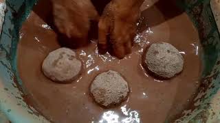 smashing of gritty reddirt balls super relaxing satisfying video insanerelaxing [upl. by Arihsak]