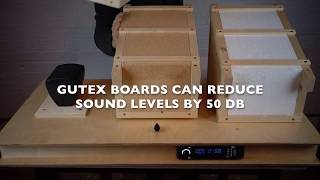 Insulation Sound Attenuation Test Rock Wool EPS amp GUTEX Wood Fiber Board [upl. by Alaehcim]