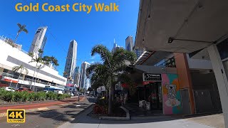 4K Gold Coast City Walk  Head Mounted Camera  Surfers Paradise Australia [upl. by Kreg]