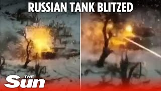 Ukraine’s US Bradley truck blitzes Putin’s most advanced T 90 tank [upl. by Derzon]