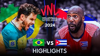 🇨🇺 CUBA vs BRAZIL 🇧🇷  Highlights  Mens VNL 2024 [upl. by Eelsew]