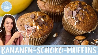 Fluffige BananenSchokoMuffins 🍌🍫🧁Schnelle Schoko Bananen Muffins  Einfach Backen [upl. by Lesna212]