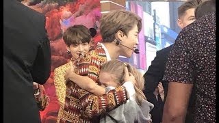 180926 JIMIN BTS hugged little girl fan on show Good Morning America  GMA [upl. by Norrej648]