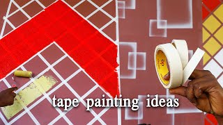 New masking tape wall painting hacks ✋ [upl. by Mycah]