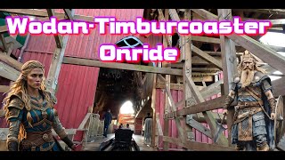 Wodan 🎢 Mega Holzachterbahn  Timburcoaster  Europapark Onride POV 4K [upl. by Heyward]