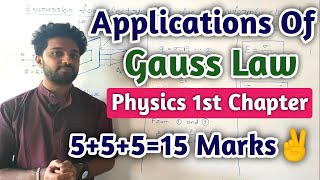 Applications Of Gauss Law  Electric Charges And Fields  2nd PUC Physics Important Questions [upl. by Eihpos425]