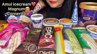 ICECREAM🍧ASMR EATING AMULMAGNUM TRUFFLECORNETTOKULFILONDON DIARYFOOD EATINGMUKBANG spiceasmr [upl. by Rehportsirhc]