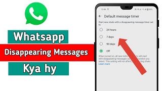 Whatsapp Disappearing Messages kya hy  How to use Whatsapp Disappearing Messages [upl. by Eissert]