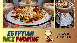 Egyptian Rice Pudding  Roz Bel Laban  رز باللبن [upl. by Arraes]