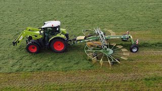 Raking silage Claas amp Krone [upl. by Hctim]