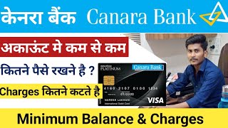 Canara Bank Minimum Balance and Charges  Canara Bank Account Opening minimum balance [upl. by Scully513]