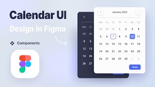 Functional Calendar Date picker UI Design in Figma  Interactive Components [upl. by Anselm421]