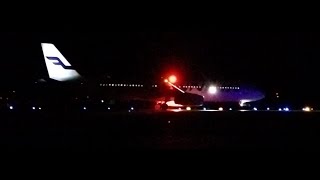 Night plane spotting  Airbus A321231 FINNAIR takeoff  OULU airport [upl. by Down29]