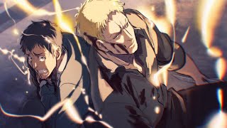 Hiroyuki Sawano  YouSeeBIGGIRLTT  Reiner and Bertholdt Reveal Theme sped up and reverb [upl. by Hairym]