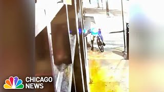 Surveillance shows store being vandalized for a THIRD time in Chicago [upl. by Drofwarc]