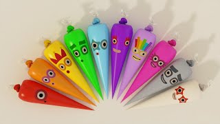 Numberblocks with Piping Bags  Learn Colors and Numbers Song [upl. by Lilia478]