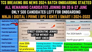 TCS Joining Letter Out for 2024 Batch  TCS Remaining Joining  TCS New Joining Date  IPA Mandatory [upl. by Halet]