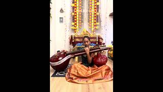 Kamala jadala Geetham on Veena by Ishanvi 😍❤️ [upl. by Ijar983]