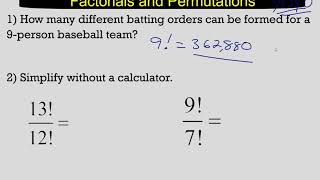 Factorials and Permutations [upl. by Akimak970]