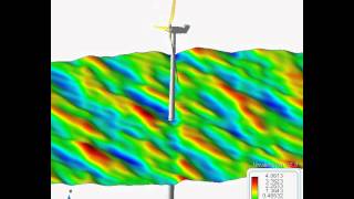 Analysis of a 23 MW Floating Wind Turbine movement amplification x10 [upl. by Stedt]