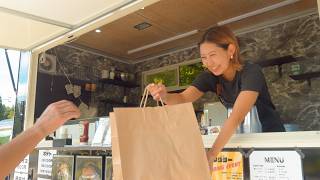 A hamburger food truck run by a female motorcycle enthusiast キッチンカー street food [upl. by Jarnagin]