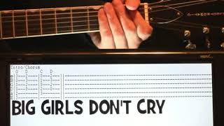 Frankie Valli Big Girls Dont Cry Guitar Chords Lesson amp Tab Tutorial [upl. by Karlin]