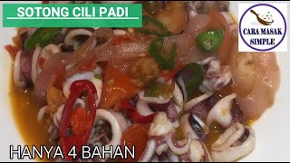 RESEPI SOTONG CILI PADI MASAK SIMPLE SENANG DAN SANGAT MUDAH DENGAN 4 BAHAN [upl. by Davies]