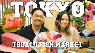 What to Eat at the Tsukiji Fish Market 🇯🇵 Hidden Gems Wagyu Sushi Chirashi 🇯🇵 Tokyo Vlog 2024 [upl. by Ahsart694]