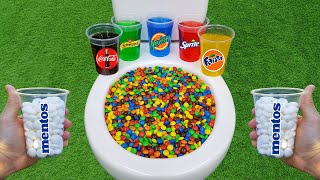 MampM Candy VS Popular Sodas  Fanta Coca Cola Sprite Yedigün Schweppes and Mentos in the toilet [upl. by Galatea172]