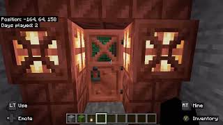 Building a cave base in Minecraft Bedrock Part 3 [upl. by Arais]