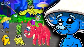 BLUE SMURF CAT vs STRAWBERRY ELEPHANT amp PINEAPPLE OWL Battle  Among Us  Toonz Animation [upl. by Muhan]