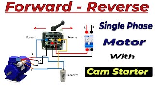 Single Phase Motor Reverse Forward Connection  single phase motor starter  cam starter [upl. by Acysej]